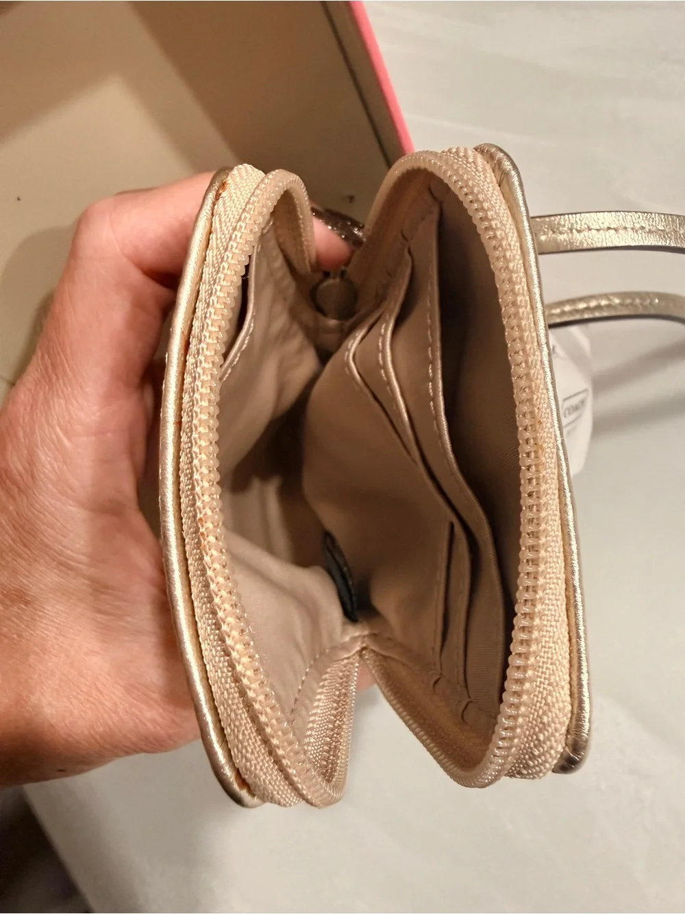 vintage Y2K Coach Julia Metallic Leather Phone Wristlet NIB